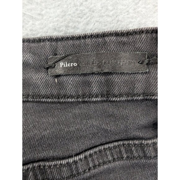 Pilcro and the Letterpress Jeans Size 31 Black Crop Flared Cuffs Studs Boho - Picture 11 of 15